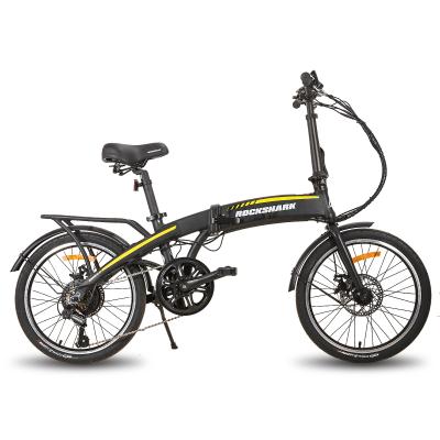 China City Folding Foldable Ebike Warehouse Eu 250w e bike disc brake ROCKSHARK 7 speed 20 inch ebike folding for sale