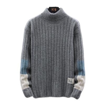 China Factory direct sales anti-pilling turtle neck sweater fashion new hemp rough flower men's sweater for sale