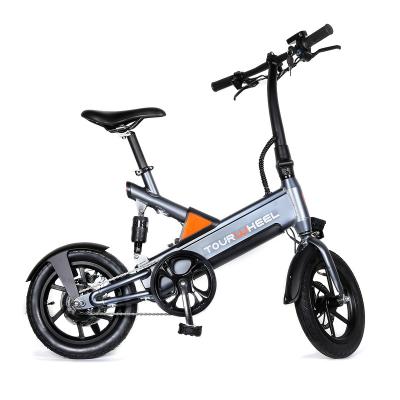 China City Folding Hot Sales 350w Gray Color Electric Folding Bike White Factory Ebike Tourwheel With Smart Brushless Controller for sale