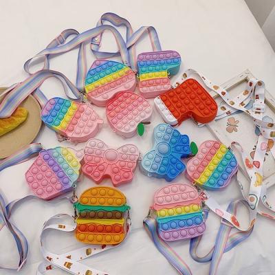 China New Fashion Silicone Pops Push Up Band Cross - Body Unicorn Pineapple Pop It Hand Bags for sale