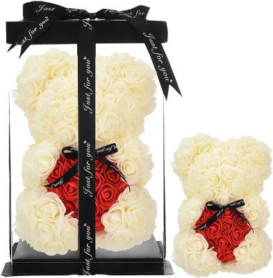 China Wholesale Artificial Wedding Gifts Rose Bears With Box Christmas Gift Valentines Day Large 40cm for sale