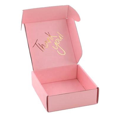 China Customized Recyclable New Arrival Pink Color Size Corrugated Mailer Paper Gift Box for sale