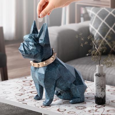 China Art French Bulldog Resin Piggy Bank Storage Box For Kids Gift Toy Savings Bank Dog Money Boxes for sale