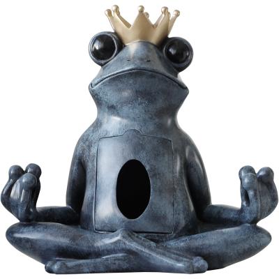 China Minimalist Tissue Case Frog Holder Box Lid Resin Toilet Paper Holder Box Napkin Pumping Paper Dispenser for sale