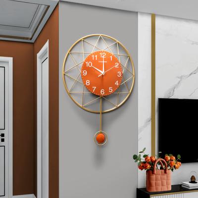 China Europe Wall Hanging Resin Iron Mute Wall Clock Fashion Living Room Nordic Large Black Decorative Clock Bedroom For Home Decor for sale