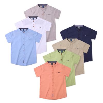 China Fashion Anti-Shrink Summer Comfort Colors Shirt High Quality Boutique Turn Down Collar Plain Shirts For Kids for sale