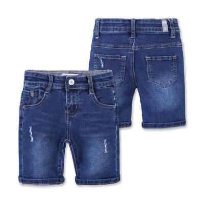 China Latest Color Fade Proof Customizable Boys Fashion Zipper Jeans Preppy Style Custom Logo Straight Leg Jeans Shorts For Boy for sale