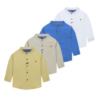 China Boys Shirts 2022 Solid Color China Factories Breathable Cotton Shirt Kids Long Sleeves For Kids for sale