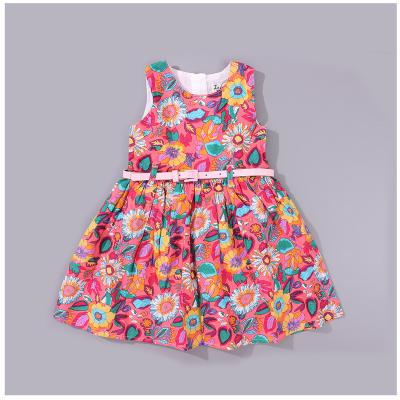 China new arrivals Anti-wrinkle beach holiday floral print dress colorful sweet style princess dresses for 1-14 years old girls for sale