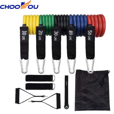 China 11pcs Bodybuilding Home Gyms Workout Latex Door Anchor For Resistance Tube Resistance Band Sets for sale