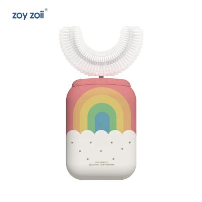 China Top New 360 Degree Food Grade Silicone Toothbrush Kids Automatic Children U Shape Electric Toothbrush Te koop