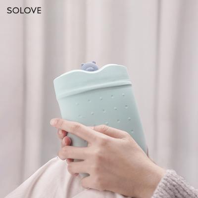 China Creative Dual-purpose Cold and Hot Silicone Hot Water Bag For Microwave, Heating bag With Knit Cover mini hot water bottle bag for sale