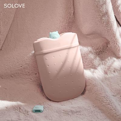 China Winter Best Selling Portable Hot Water Bottle Durable Silicone BPA Free With Knit Cover Cold And Hot Water Bag for sale