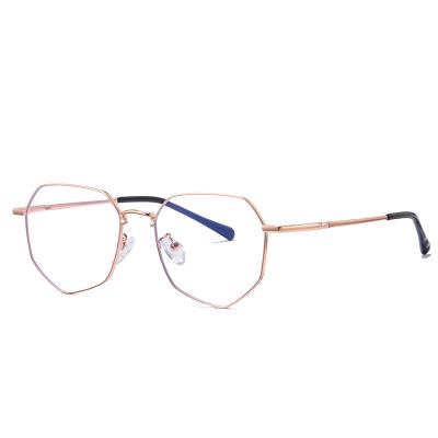 China Amazon Hot Selling Custom Style Women Metal Frame Reading Blue Light Blocking Optical Glasses With Logo for sale