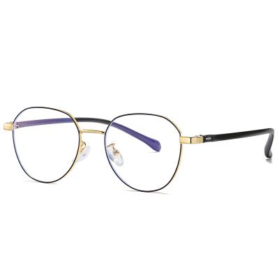 China For Reading Glass Unisex Retro Anti Radiation Metal Frame Blue Light Blocking Round Glasses for sale