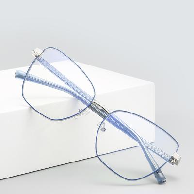 China 2021 Amazon Hot Sale New Style Anti Blue-Ray Designer Metal Blue Light Women Glasses for sale