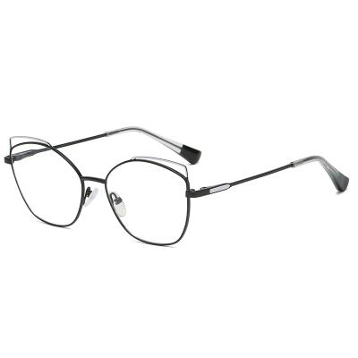 China Hot sale Amazon style cassbojue style cat cat eye original metal frame female optical glasses for sale