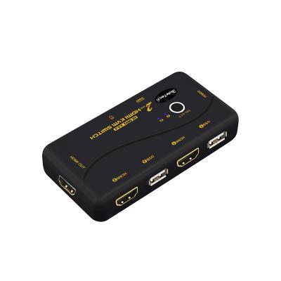 China HDCP and EDID HDMI 2.0 Port KVM Switch HDMI USB Support 4096x2160 Auto HDMI USB KVM 2 2X1 KVM 2:4 for sale