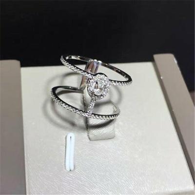 China Luxury jewelry Luxury Jewelry Double circle  ring material 18k white gold yellow gold rose gold diamond ring for sale