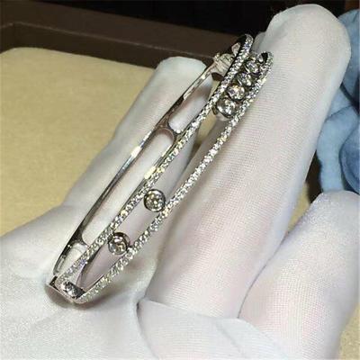 China Luxury jewelry Luxury Jewelry 7 drill sliding bracelet 18k white gold yellow gold rose gold diamond bracelet for sale