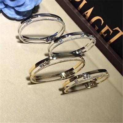 China Jewelry factory in Shenzhen, China Luxury Jewelry Symbolize love  bracelet 18k gold  5 diamond sliding Bracelets for sale