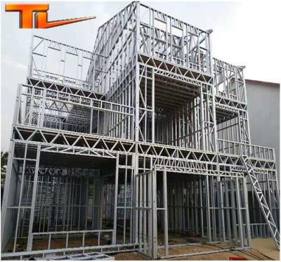 China Modern Light Steel Prefab House Luxury Light Steel Villa Prefab House for sale