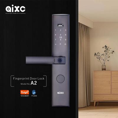 China TuyaSmart AIXC Smart Door Lock ttlock App Apartment Door Lock IC Card Fingerprint Scanner Aluminum Biometric Security for sale