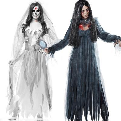 China New Anti-Static Halloween Horror Ghost Bride Zombie Bride Costume Game Bar Masquerade Zombie Costume for sale