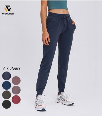 China Lemon 2021lulu New Winter Waist Yoga Pants Breathable Elastic Running Fitness Female Quick-Drying Pants Slim Beam Slim Leg Pants for sale