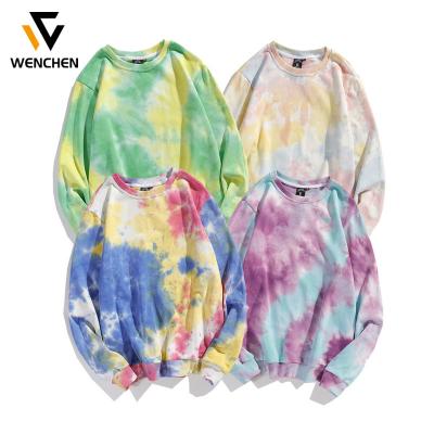 China 2021Hip Anti-pilling Hops Loose Couple Tie Dye Cotton Long Sleeve Top Casual Unisex Hoodies for sale