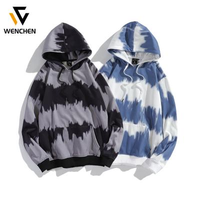 China Anti-pilling gradient 2021 dyeing knotting casual loose hip male hop sweater couples all match blouse white hoodie for sale