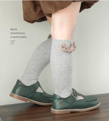 China Anti-Bacterial Children's socks lovely bow high stockings for girls for sale