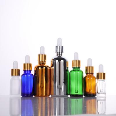 China Customized amber glass bottle essential oil bottle personal care factory production for sale