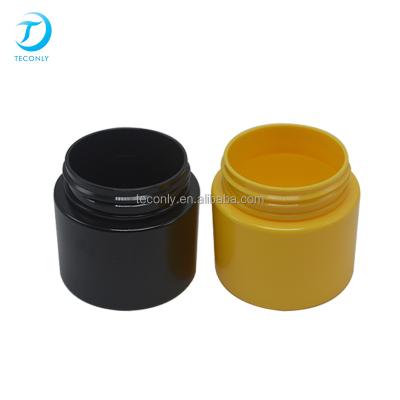 China Recycled Materials Child Safety Clear Plastic PET Cream Jar With Bamboo Lid For Cosmetic Jar for sale