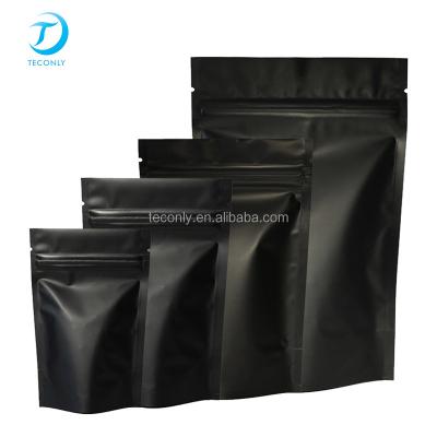 China Factory direct supply high quality disposable 7g mylar custom resealable black bags with clear window for food storage for sale