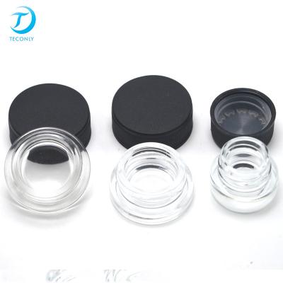 China 5ml 9ml Square Child Safe Glass Child Safe Jar Concentrate White Cosmetic Container for sale