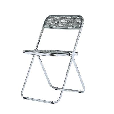 China Fashion modern outdoor foldable nordic style makeup chair transparent plastic folding chair for events for sale