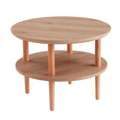 China 2 Tier Small CBM Factory Price Tea Wood Coffee Table Simple Modern Italian Round Side Table Table for sale