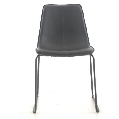 China Modern Convertible PU Chair Design High Quality Leather Upholstered Nordic Dining Chair for sale