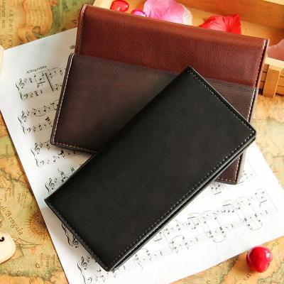 China Promotion Gift Hot Sale PU Leather Long Wallet For Men Vintage Purse Fashionable Cross Clip for sale