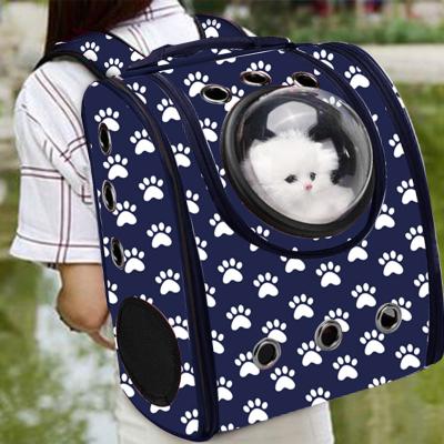 China Daily Life Pet Pack Out Of Cat Pack Transparent Breathable Outdoor Folding Capsule Portable Pet And Dog Backpack for sale