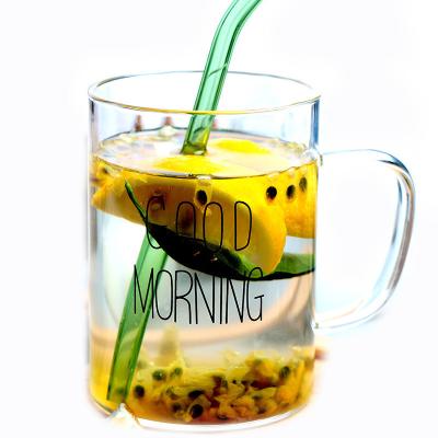 China taza de café de cristal de un sólo recinto 450ml con la prueba de calor del diseño simple de la manija en venta