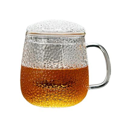 China Customized Glass Tea Infuser Cup Single Serving Borosilicate Glass Material for sale