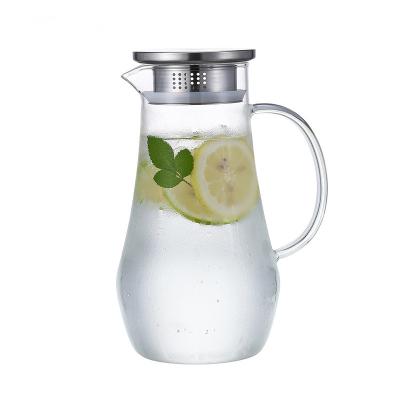 China Dé a 1400ml soplado la jarra de cristal del agua garrafa transparente del jugo de la bebida en venta