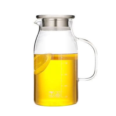 China 1800ml Glass Water Pitcher With Filter Withstands Temperature 0 ℉ - 300 ℉ for sale