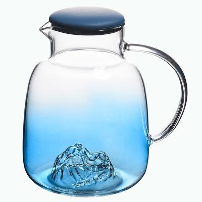 China Wasser-Pitcher mundgeblasenen Glases des Saft-des Getränk1800ml zu verkaufen