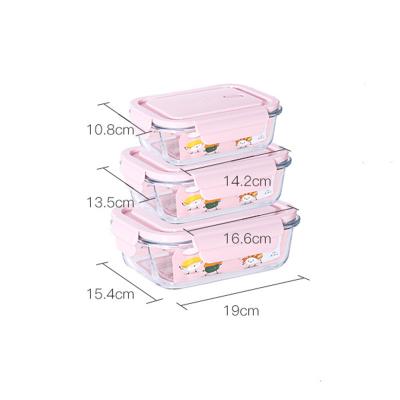 China 680ml Snap Locking Airtight Glass Meal Prep Container for sale