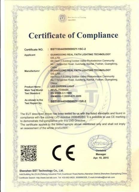 CE - Guangdong Real Faith Lighting Technology Co., Ltd.