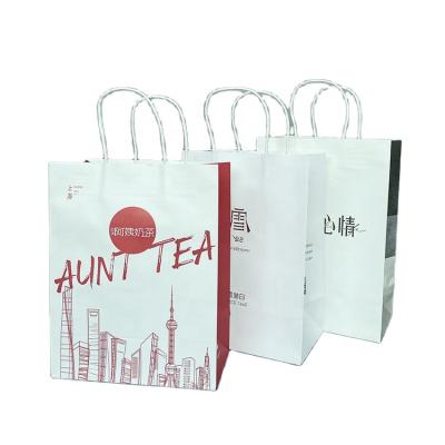 China Recyclable Factory Directly Sell Custom Logo Foldable Reusable Kraft Small Paper Bag for sale