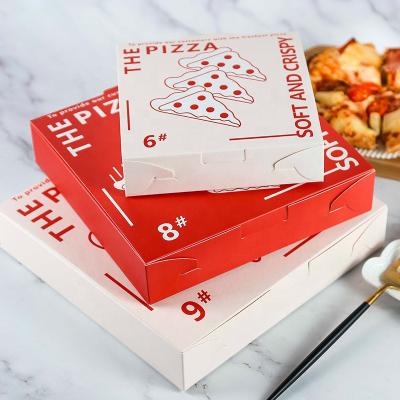 China Recyclable Stain 7 8 9 10 12 Inch Paper Disposable Packaging Boxes Wholesale Carton White Pizza Boxes for sale